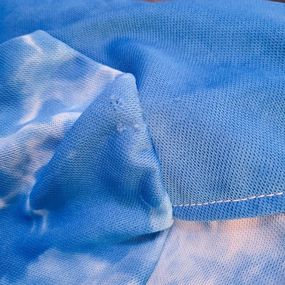 Vintage 70s Blue Tie Dye Polyester Pant Suit - Picture 11 of 11